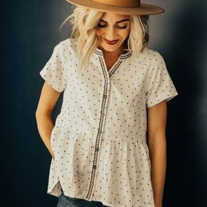 Roolee "Lucille" Peplum Tee Sz S
